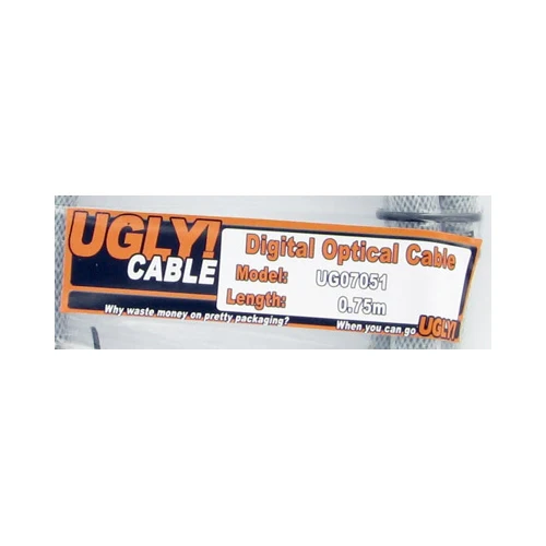 75cm Ugly Ultra Premium Toslink Optical Fibre Digital Audio Cable Gold Plated - Image 2