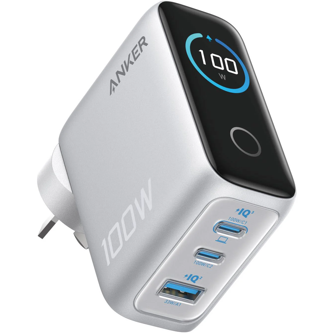 Anker 100W GaN Wall Charger (Silver)