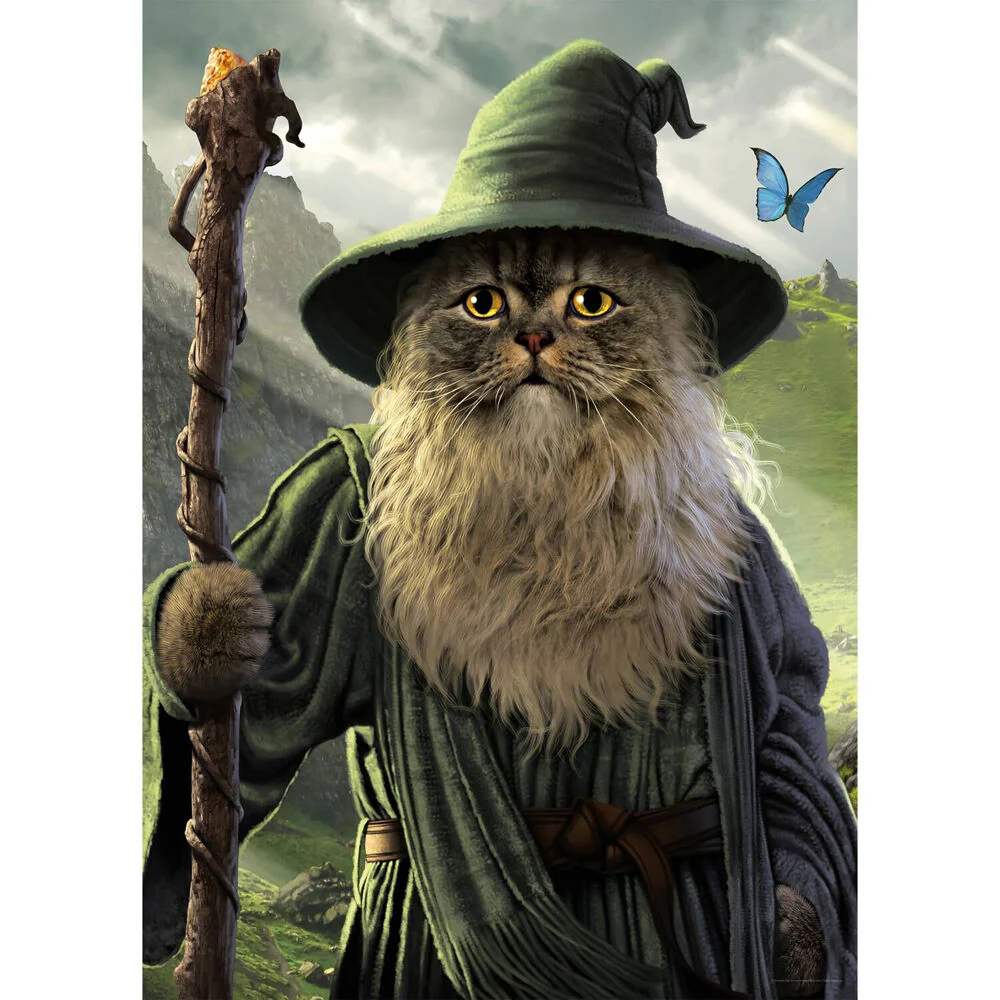 Aquarius 1000pc Aquarius Lord of the Cats Catdalf Fantasy Cardboard Puzzle - Image 2