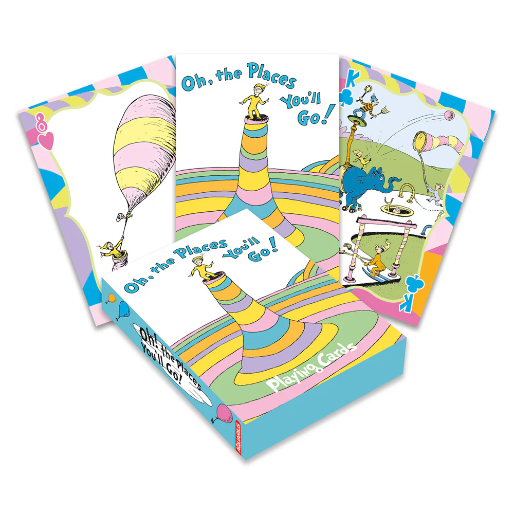 Aquarius 54-Pieces Oh, the Places You'll Go! Playing Cards Poker Family Deck Set 3y+
