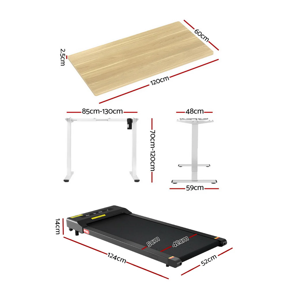 Artiss Electric Treadmill with 120cm Automatic Standing Desk Walking Pad 400mm - Image 4