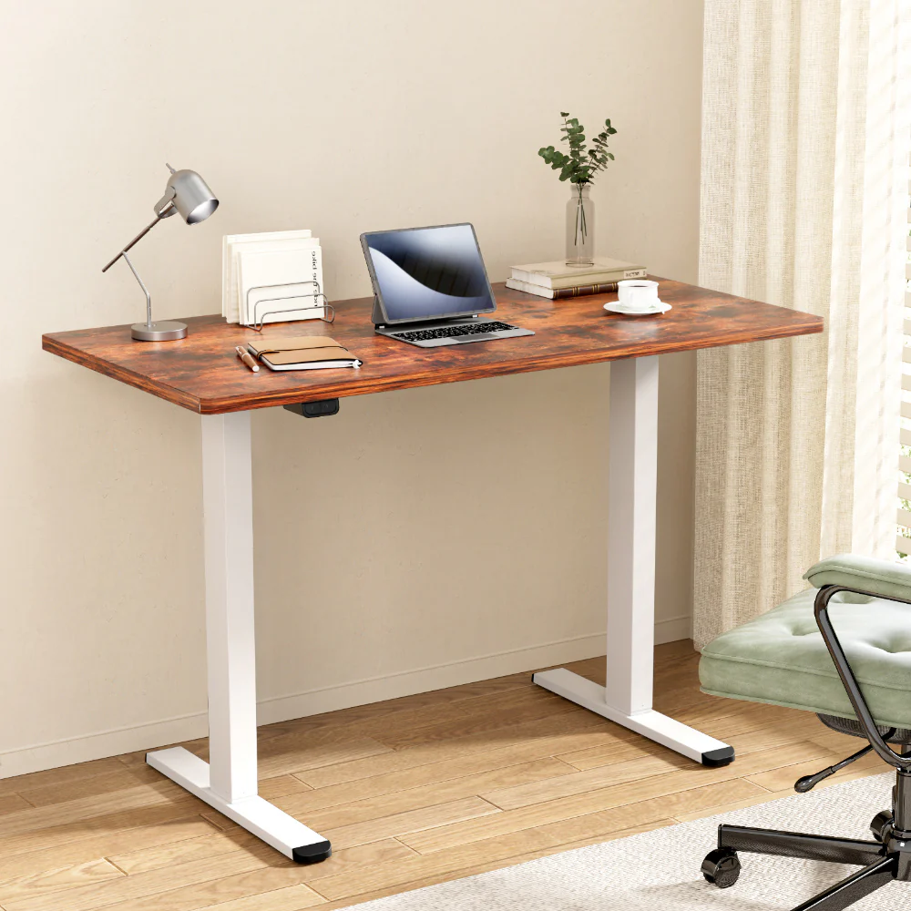 Artiss Standing Desk Motorised Dual Motor 120CM Rustic Brwon - Image 2