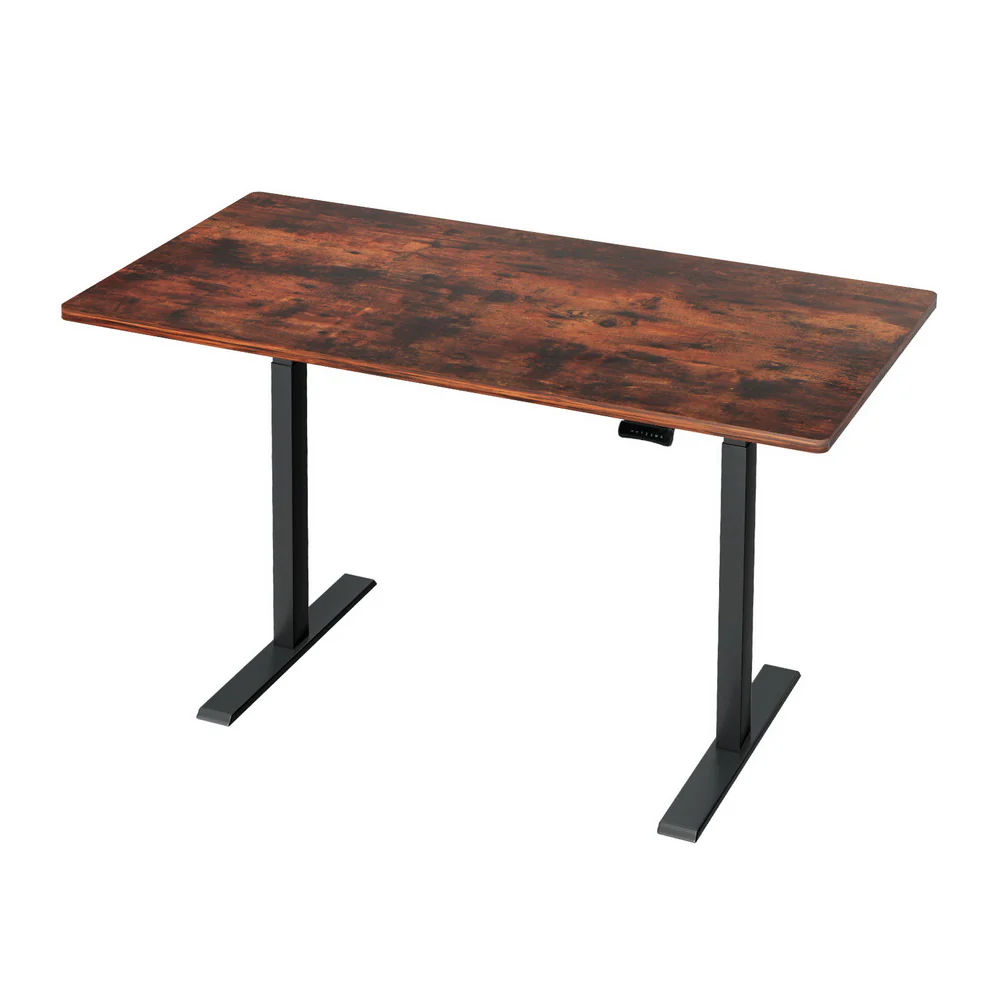 Artiss Standing Desk Motorised Dual Motor Rustic Brwon 140CM - Image 3