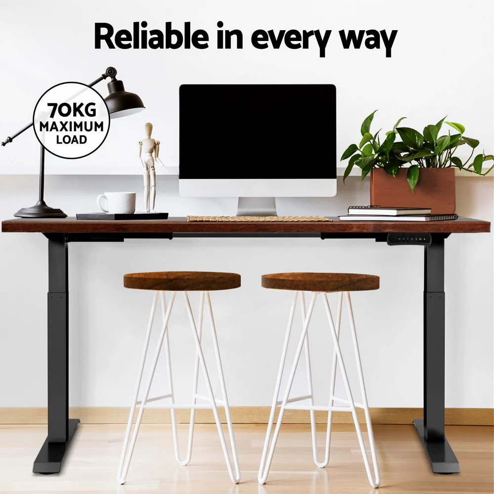 Artiss Standing Desk Motorised Dual Motor Rustic Brwon 140CM - Image 8