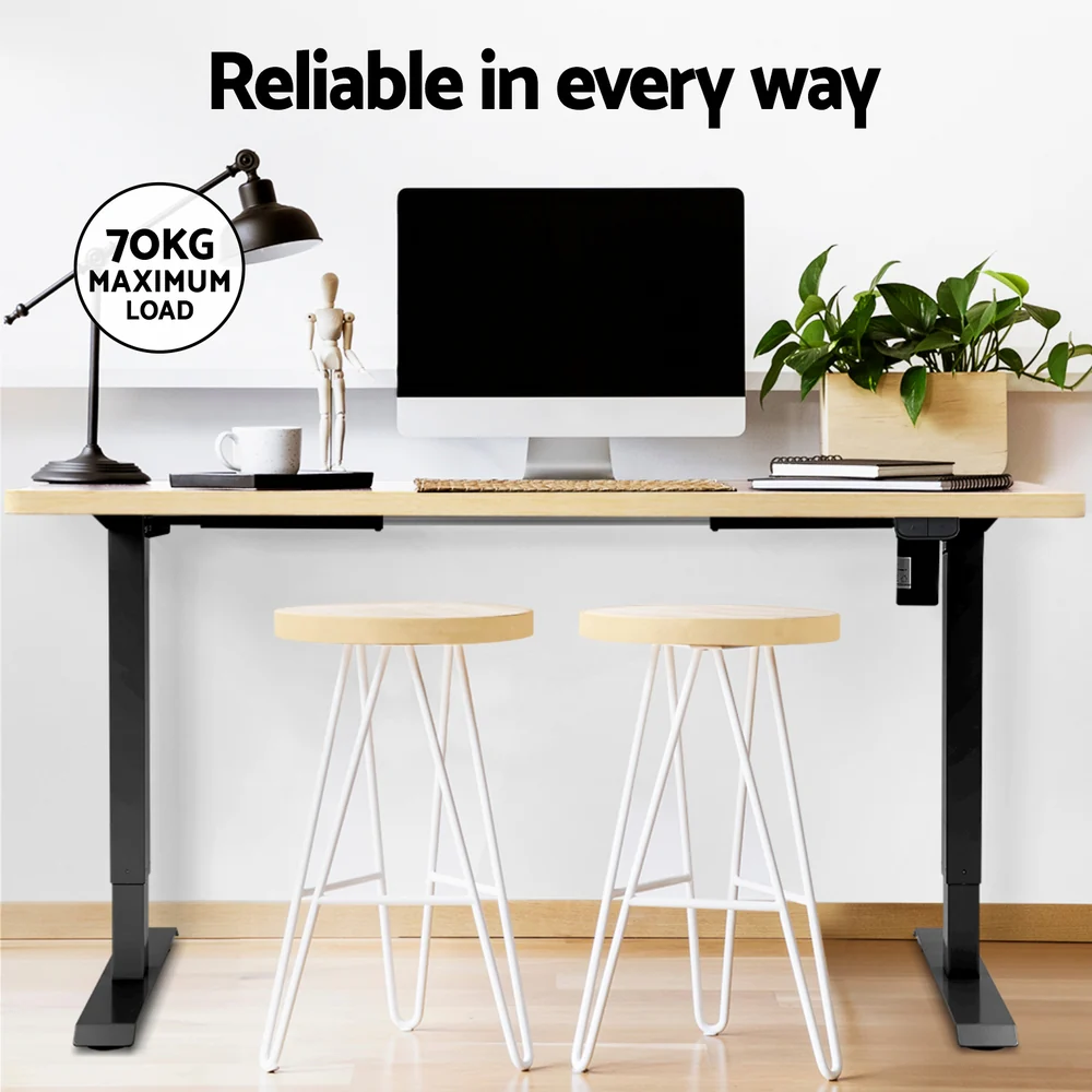 Artiss Standing Desk Motorised White Oak 140CM - Image 8