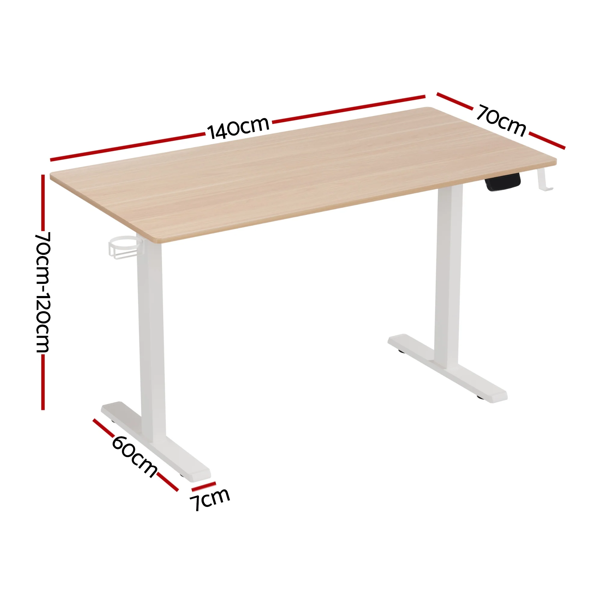 Artiss Standing Desk Sit Stand Touch Control Electric Oak 140CM - Image 4