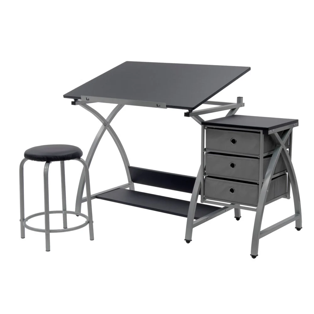 Avalon Multifunctional 3 Drawer Design Desk (Grey)