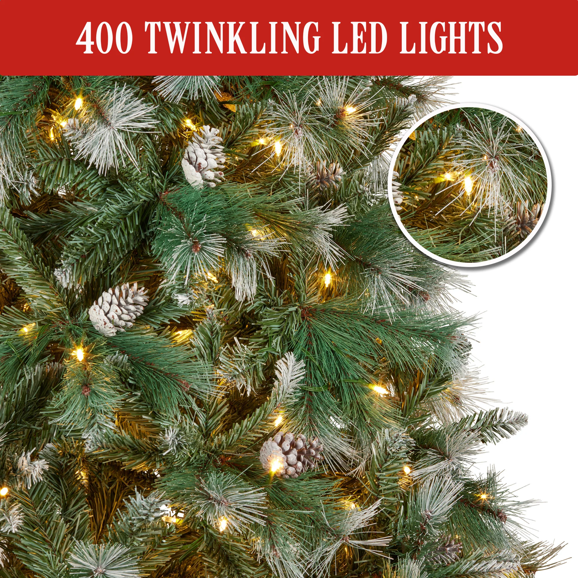 Christabelle 2.3m Bayville Pine Slim Pre-Lit Christmas Tree - Image 4