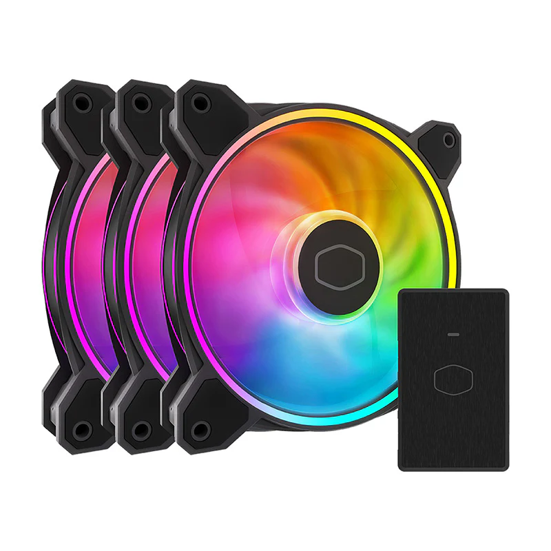 Cooler Master MasterFan MF120 HALO² Dual Loop ARGB PWM Case Fan 3pack (Black)