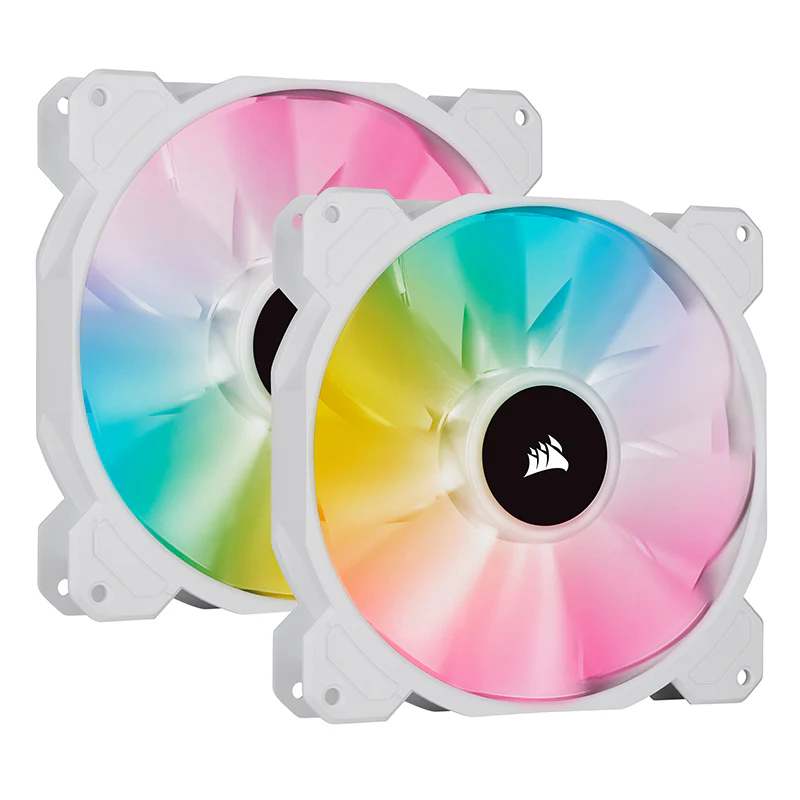 Corsair iCUE SP140 140mm RGB Elite PWM Fan - Dual Fan Kit with Lighting Node CORE (White ) (CO-9050139-WW)