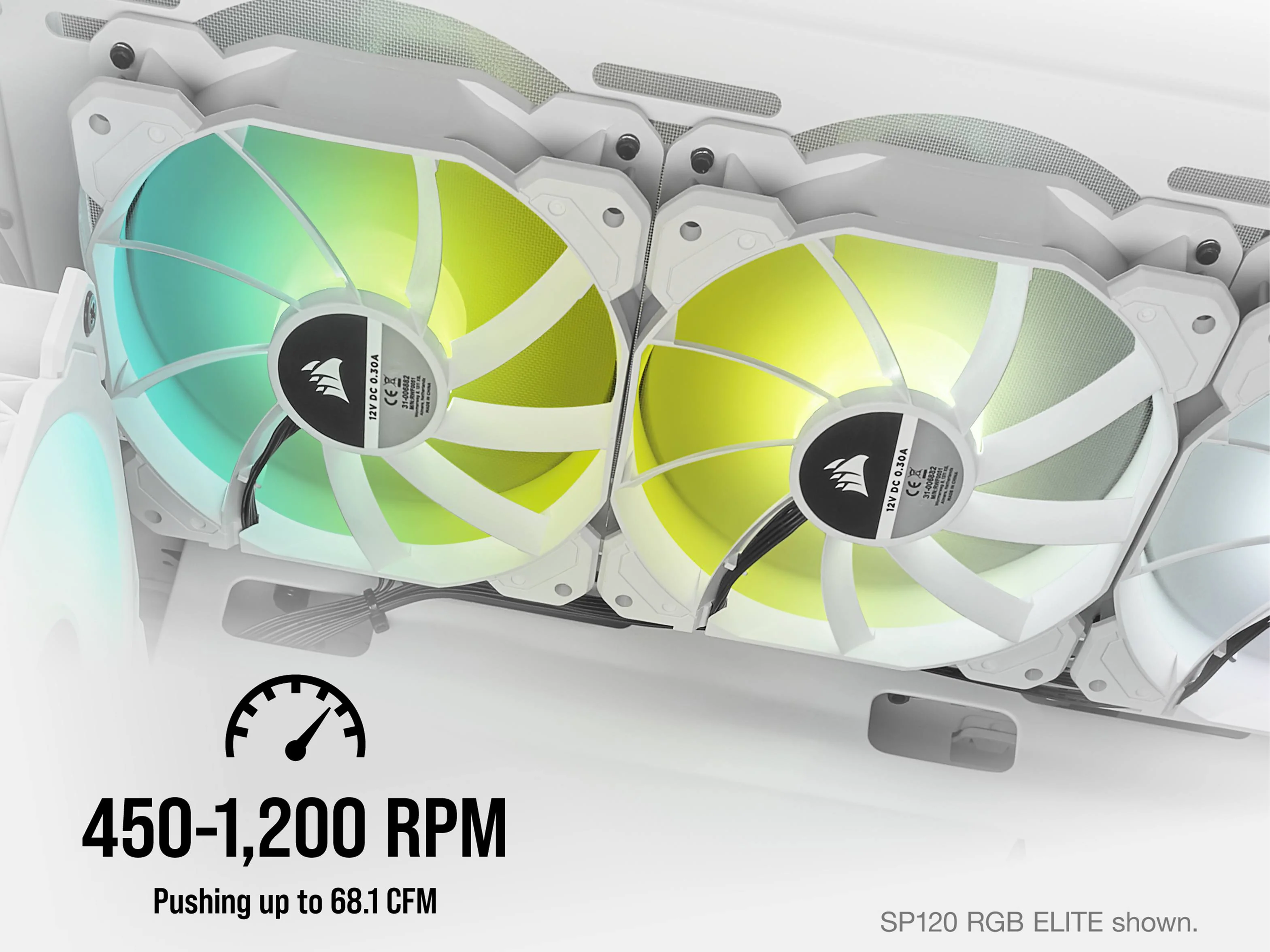 Corsair iCUE SP140 140mm RGB Elite PWM Fan - Dual Fan Kit with Lighting Node CORE (White ) (CO-9050139-WW) - Image 6