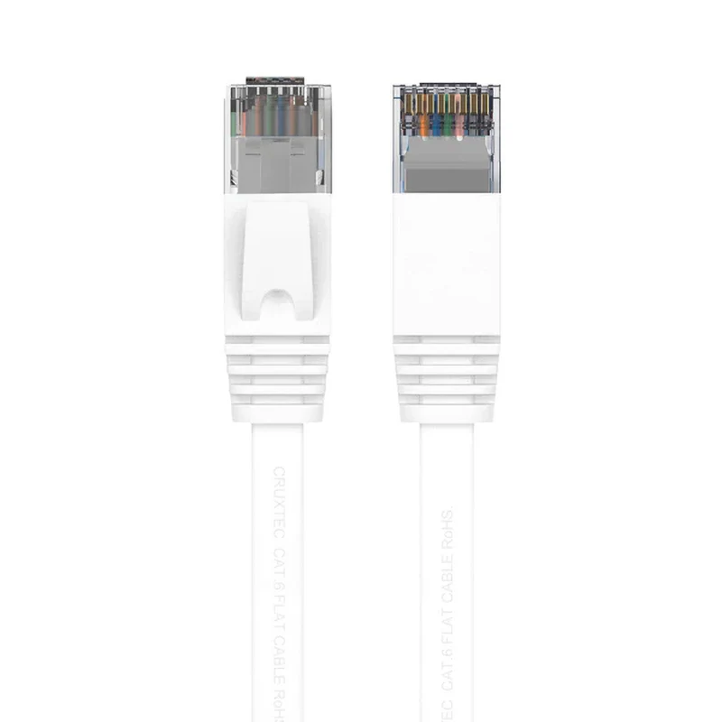 Cruxtec CAT6 UTP Flat Ethernet Cable - 1m (White)