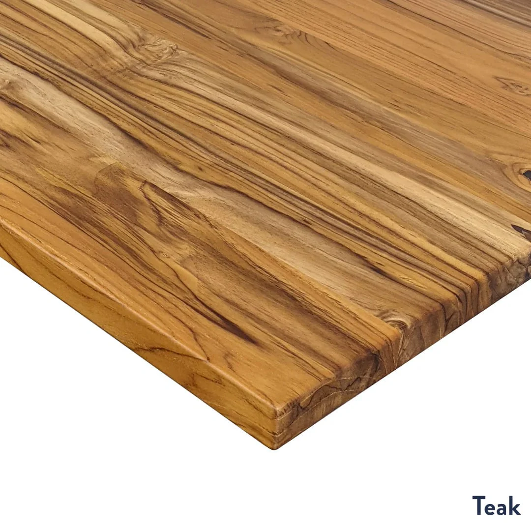 Desky Dual Hardwood Sit Stand Desk 150cm (Teak Desktop/Space Grey Frame) - Image 2