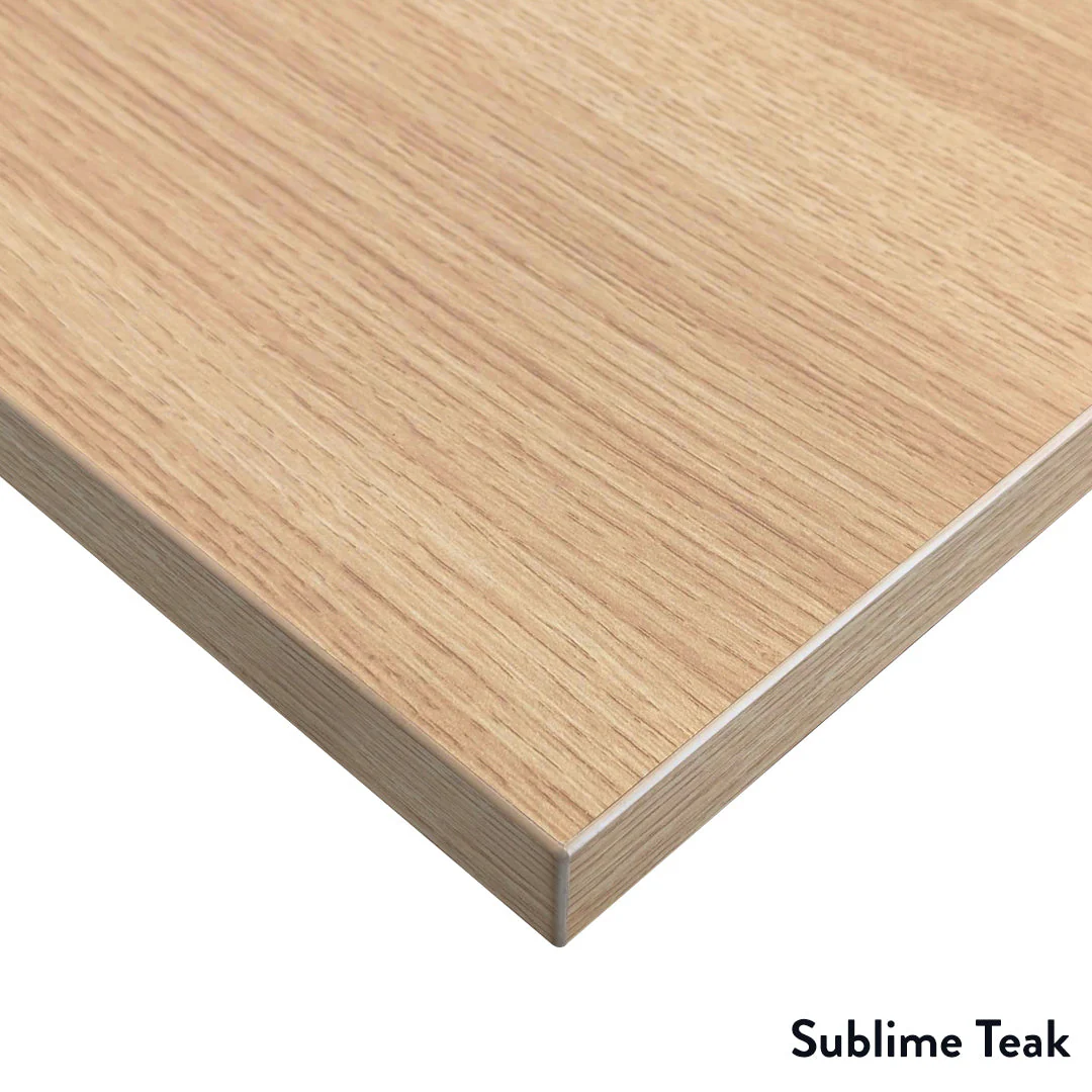 Desky Dual Melamine Sit Stand Desk 120cm Classic Oak Desktop and Grey Frame - Image 2