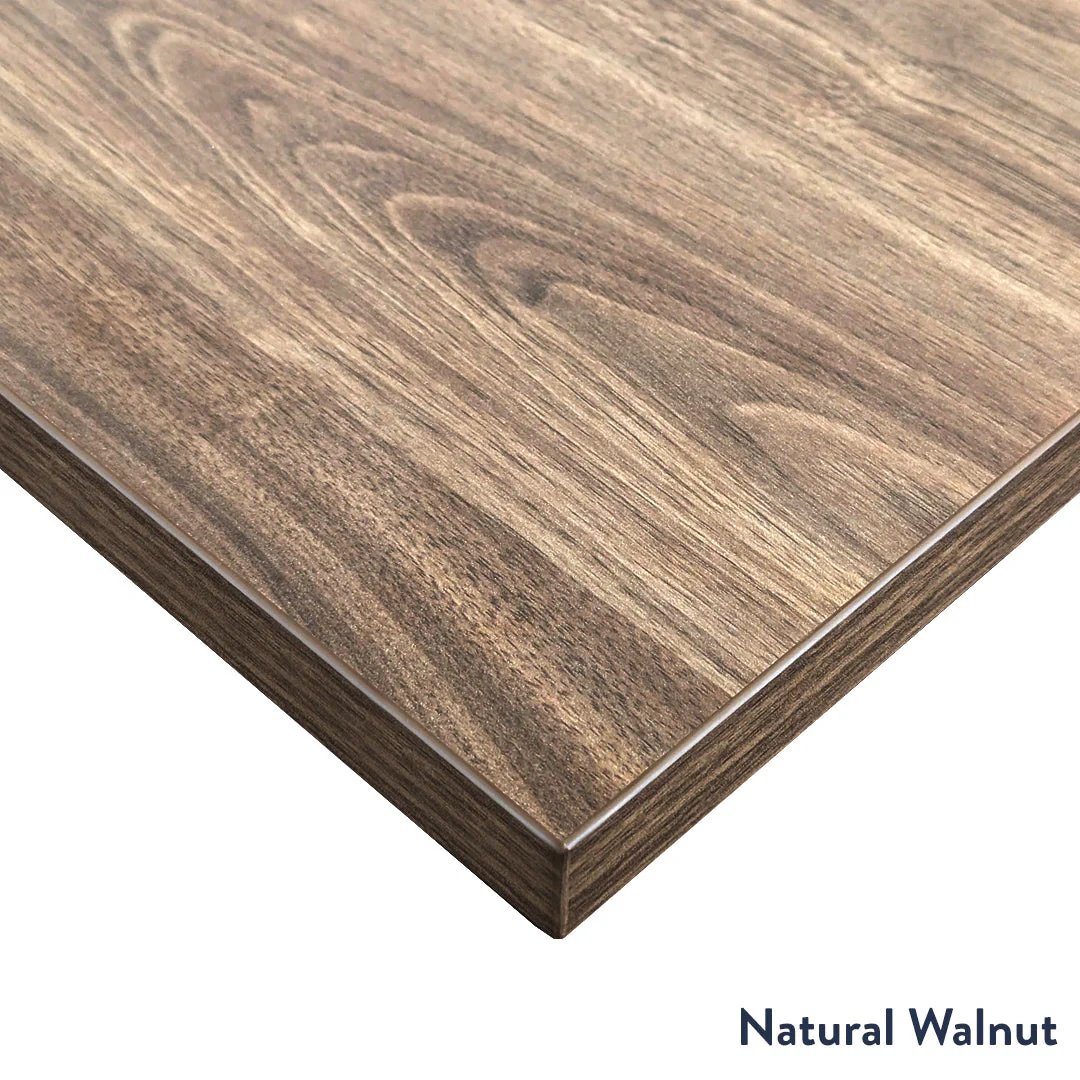 Desky Dual Melamine Sit Stand Desk 120cm Natural Walnut Desktop and Space Grey Frame - Image 2