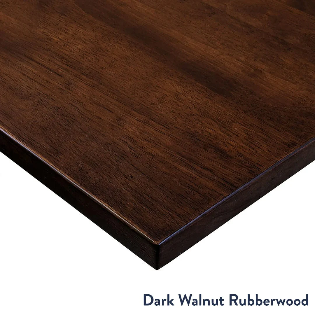 Desky Dual Mini Rubberwood Sit Stand Desk 100cm Walnut Desktop and White Frame - Image 2