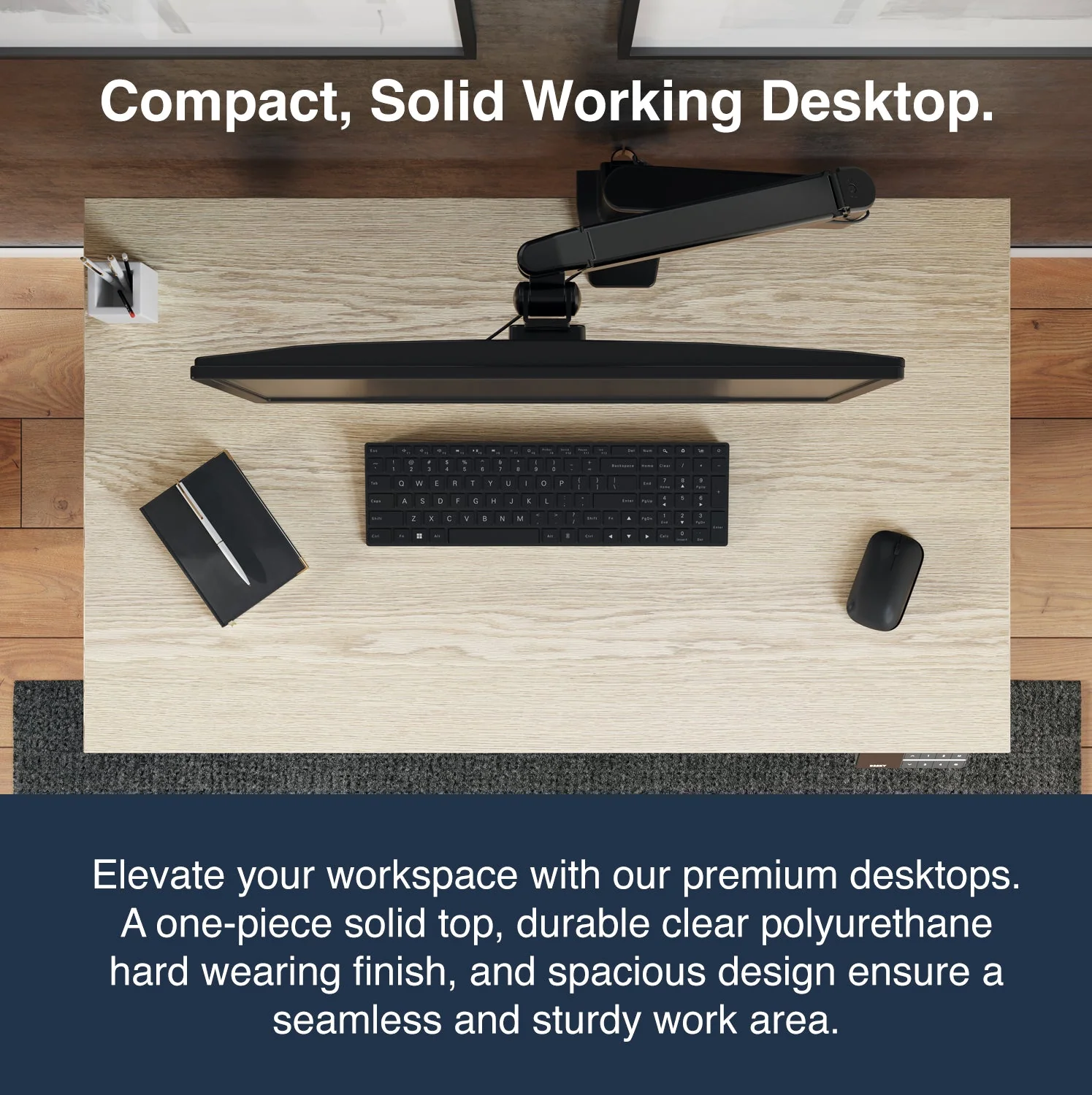 Desky Dual Mini Sit Stand Desk 800x500 Sublime Teak Desktop and Grey Frame - Image 8