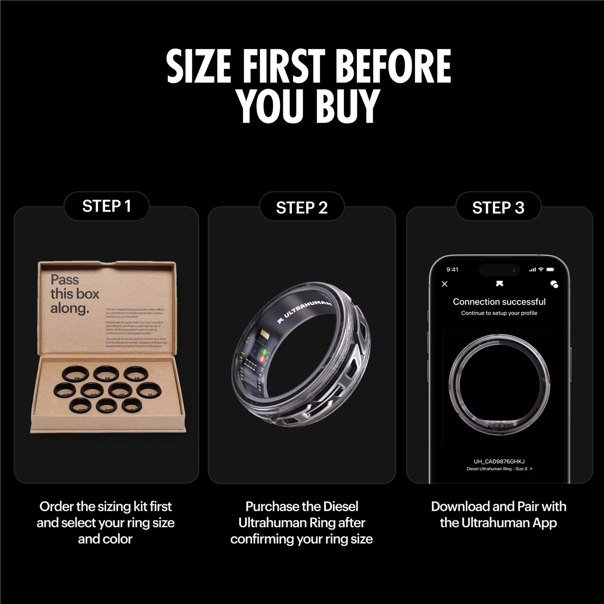 Diesel x Ultrahuman Ring [ Size 05] (Phantom) - Image 2