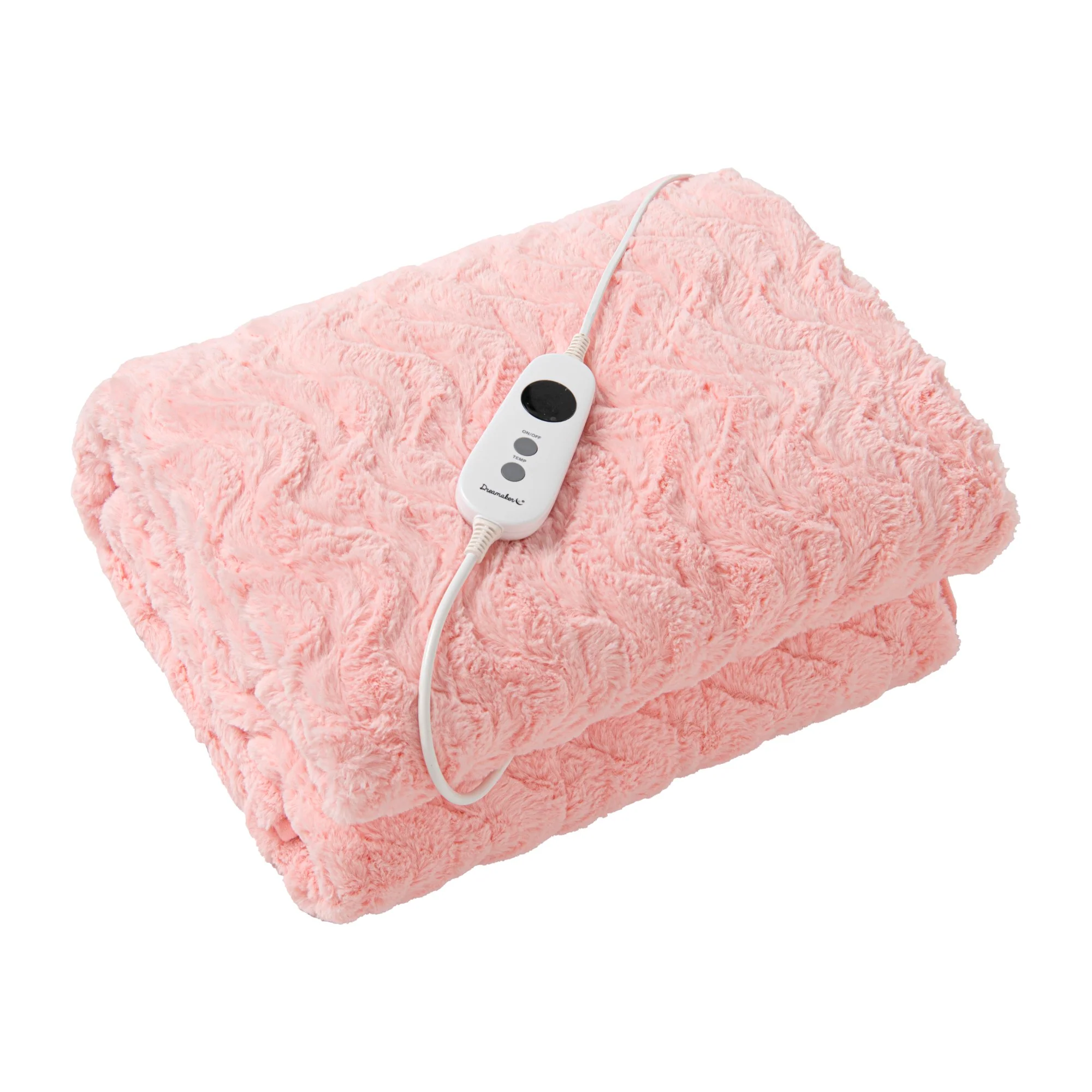 Dreamaker 500gsm Faux Fur Electric Heated Throw Blanket [180x200cm] (Pink)