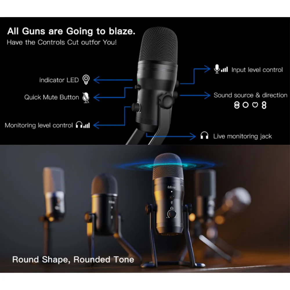 Fifine K690 Cardioid USB Microphone – PC/Mac - Image 7