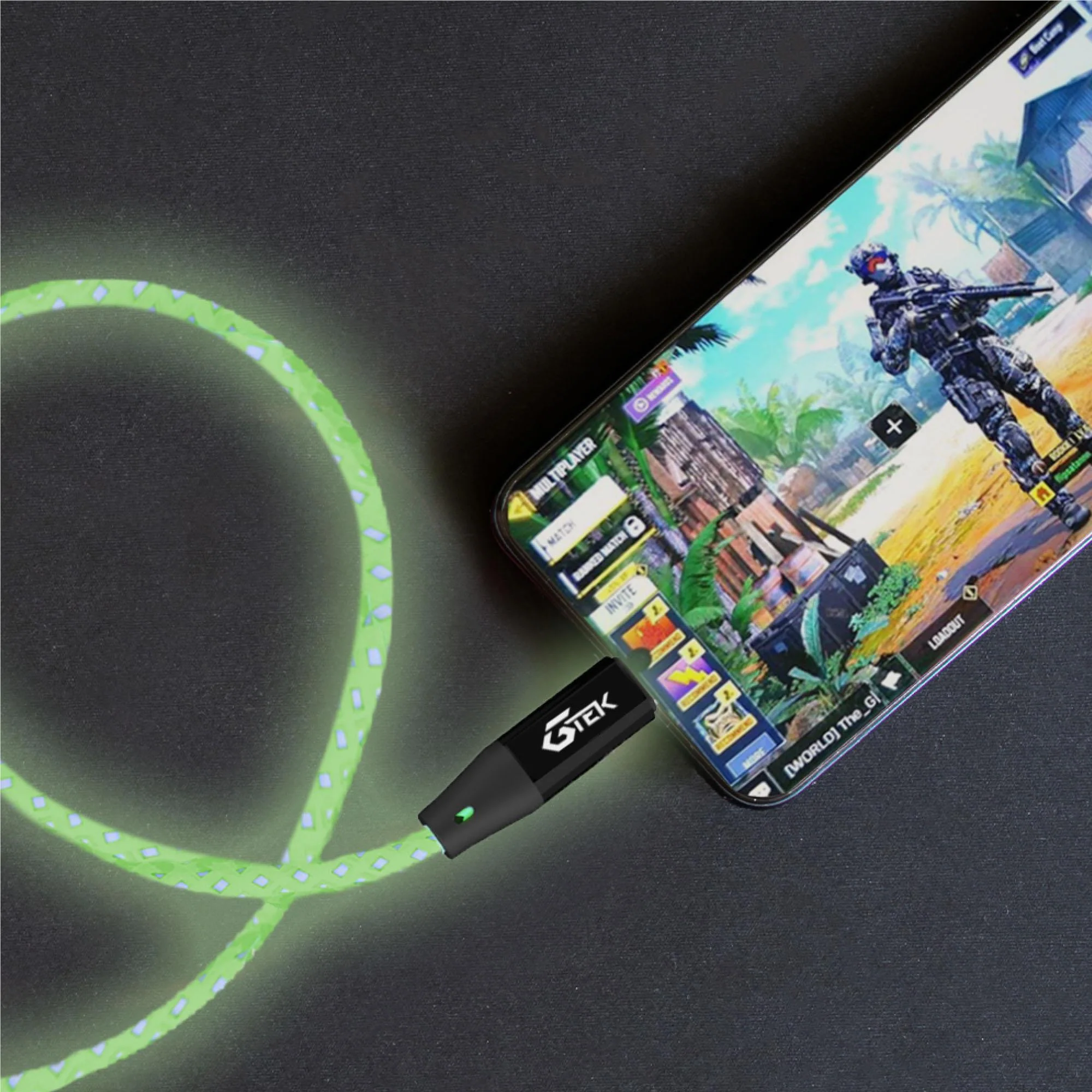 G-Tek 1.5 Metre Light up USB Charging Cable (USB-A or C to USB-C or Micro) - Image 3