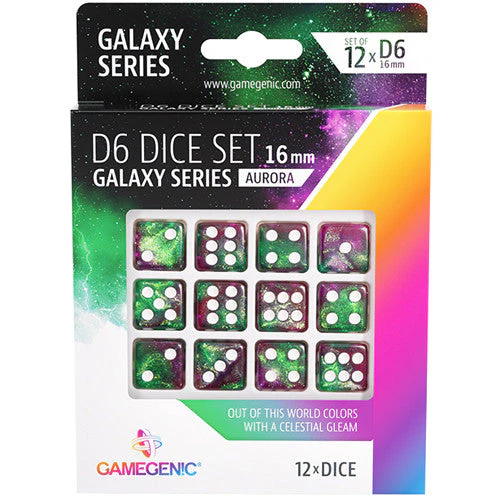 Gamegenic Galaxy Series - Aurora - D6 Dice Set 16 mm 12 pcs