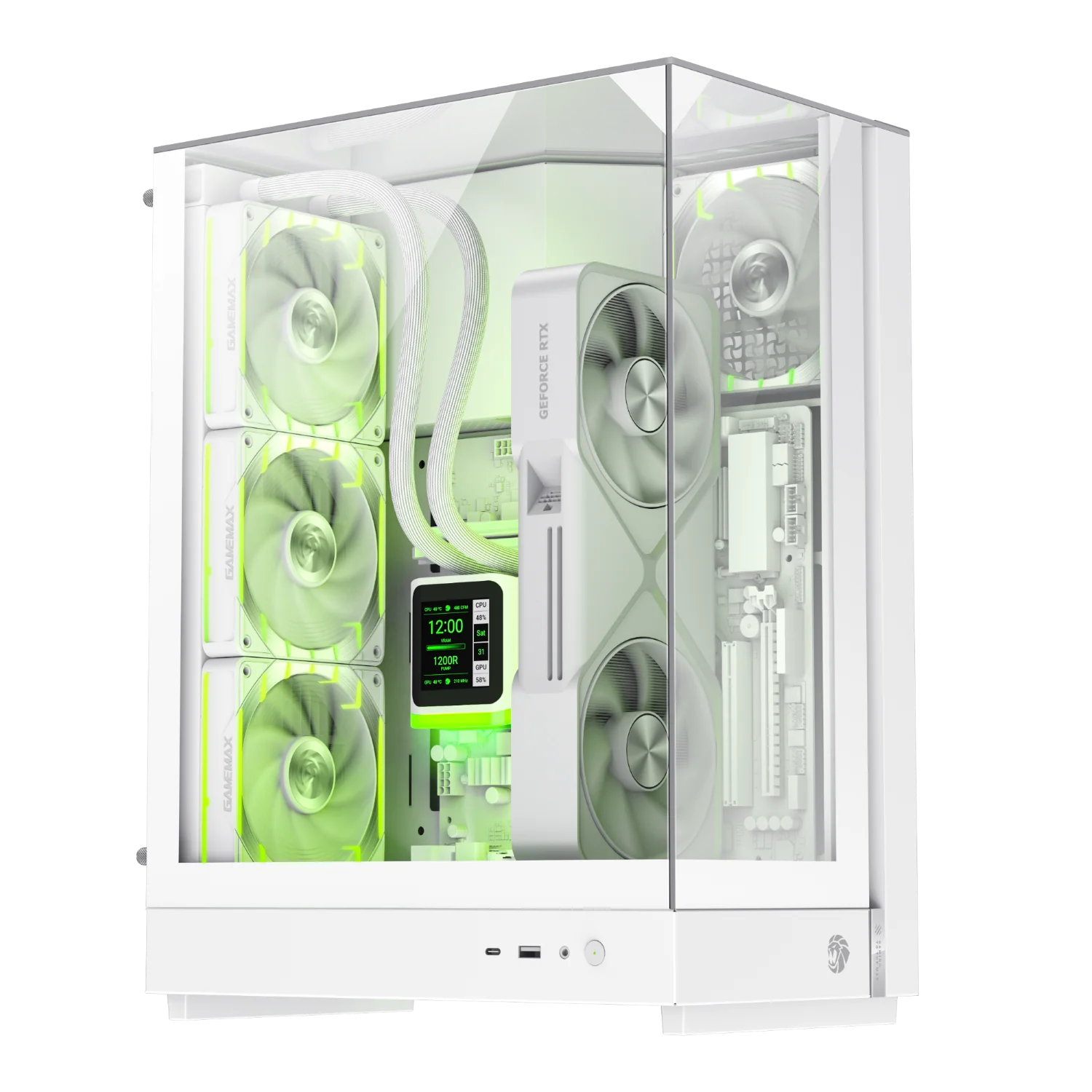 GameMax T20 WH Micro-ATX Compact Gaming Case (White)