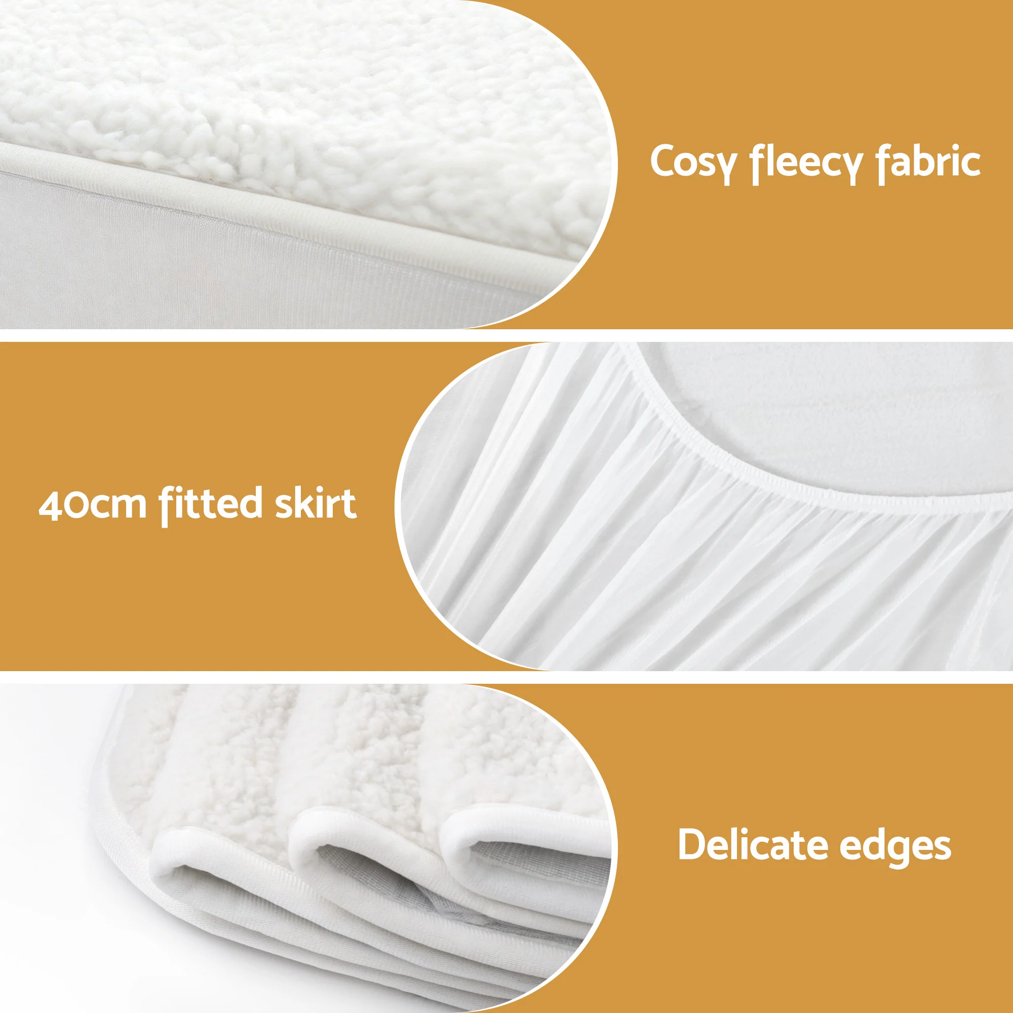 Giselle Electric Blanket LED Remote Sherpa Fleece Underlay Fully Fitted Machine Washable King Single - Image 8