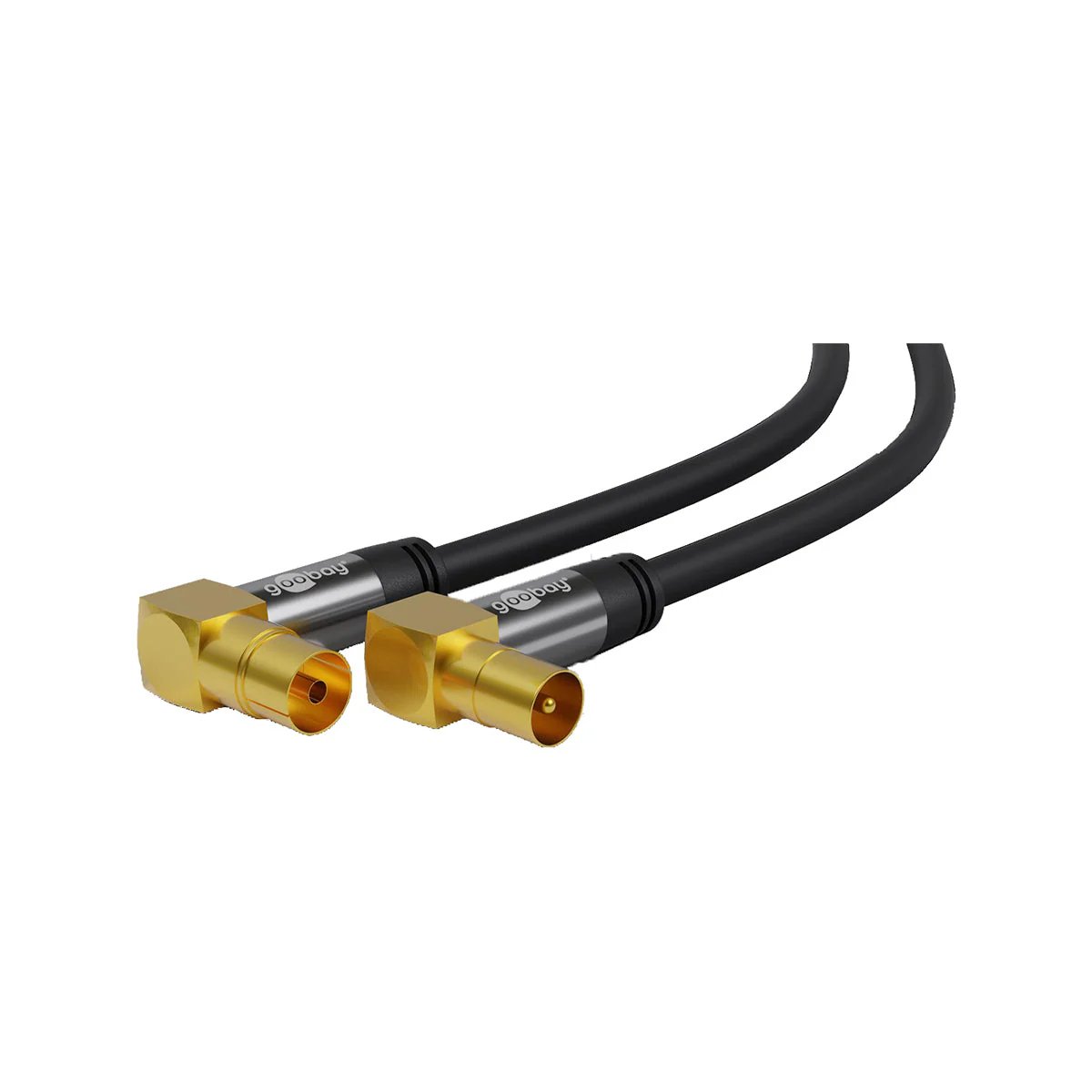 Goobay Antenna Cable (135 dB) (M/F) w/Adapter for TV / Receiver (Sky receiver) / Radio - Black - Image 9