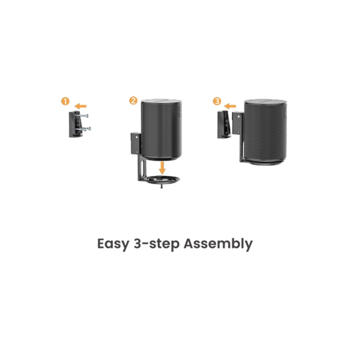 Goobay Speaker Wall Mount Modern Era 1 Flex, 2 pieces, compatible with the Sonos Era 100, swivelling and tilting speaker mount - BLACK - Image 4
