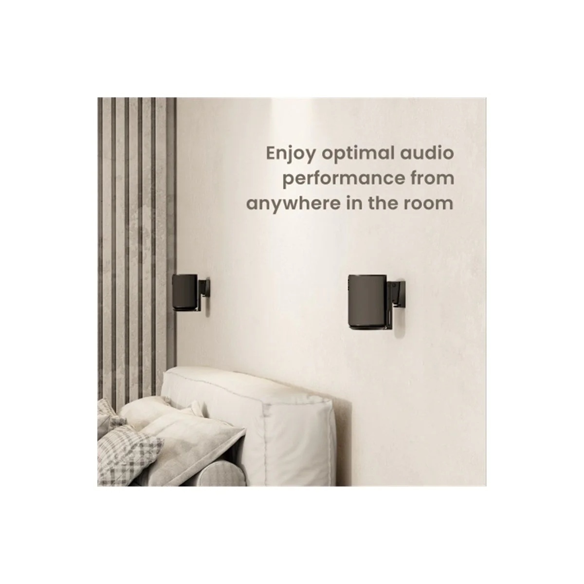 Goobay Speaker Wall Mount Modern Era 1 Flex, 2 pieces, compatible with the Sonos Era 100, swivelling and tilting speaker mount - BLACK - Image 5