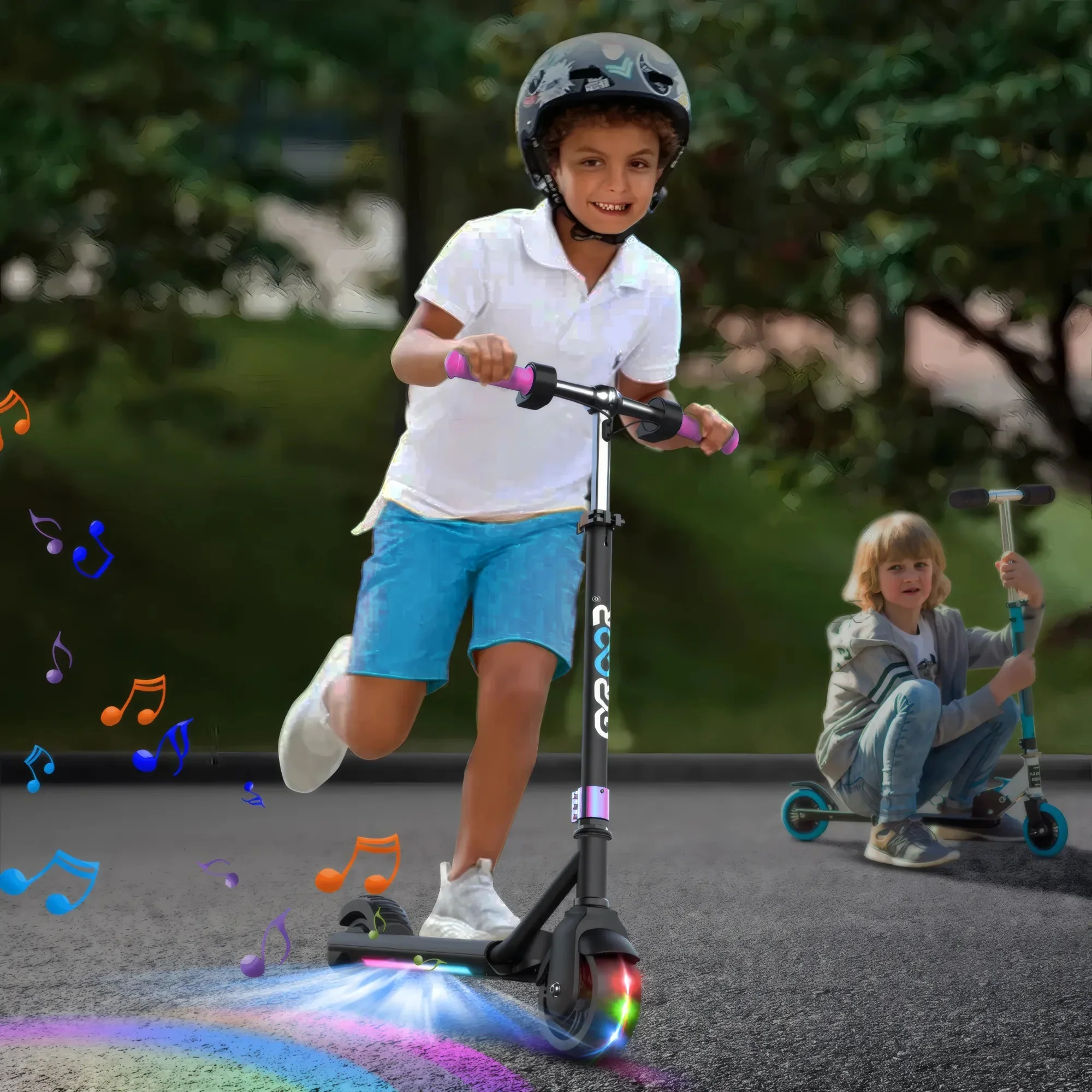 GYROOR H30 Max Kids Electric Scooter With Bluetooth Beats (Pink) - Image 2