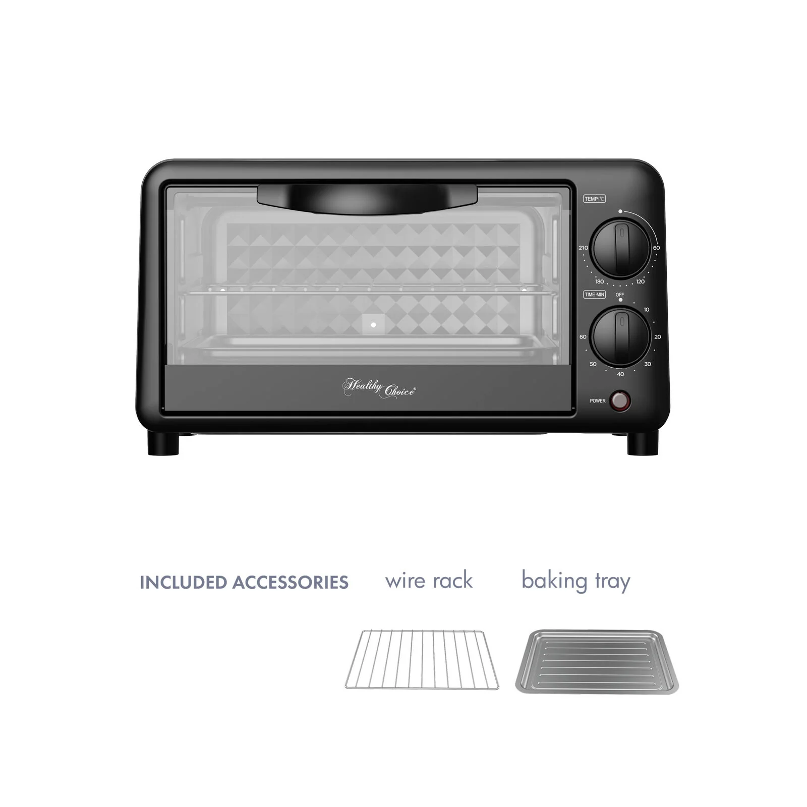 Healthy Choice 10L PFAS-Free Multi-Function Electric Toaster Oven with 2 Shelves - Image 3