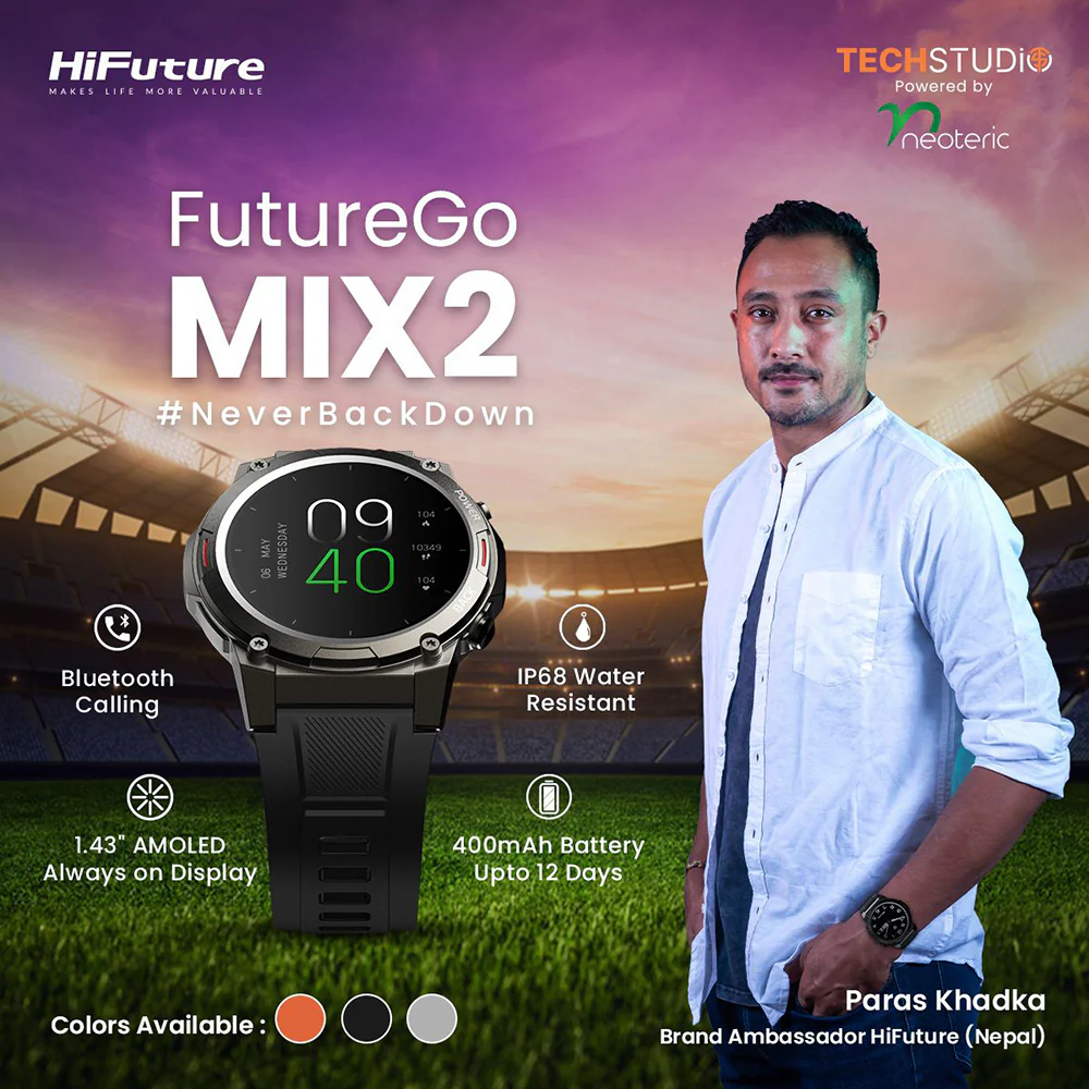 HiFuture FutureGo Mix2 AMOLED Smartwatch (Solace Grey) - Image 8