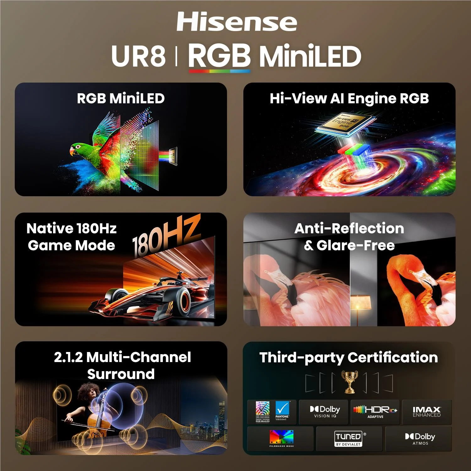 Hisense 85" UR8SAU ULED 4K UHD RGB Mini-LED Smart TV [2026] - Image 7