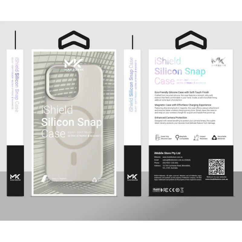 iShield [Ultra MagSafe] Liquid Silicon Snap Case iPhone 15 Pro White - Image 2