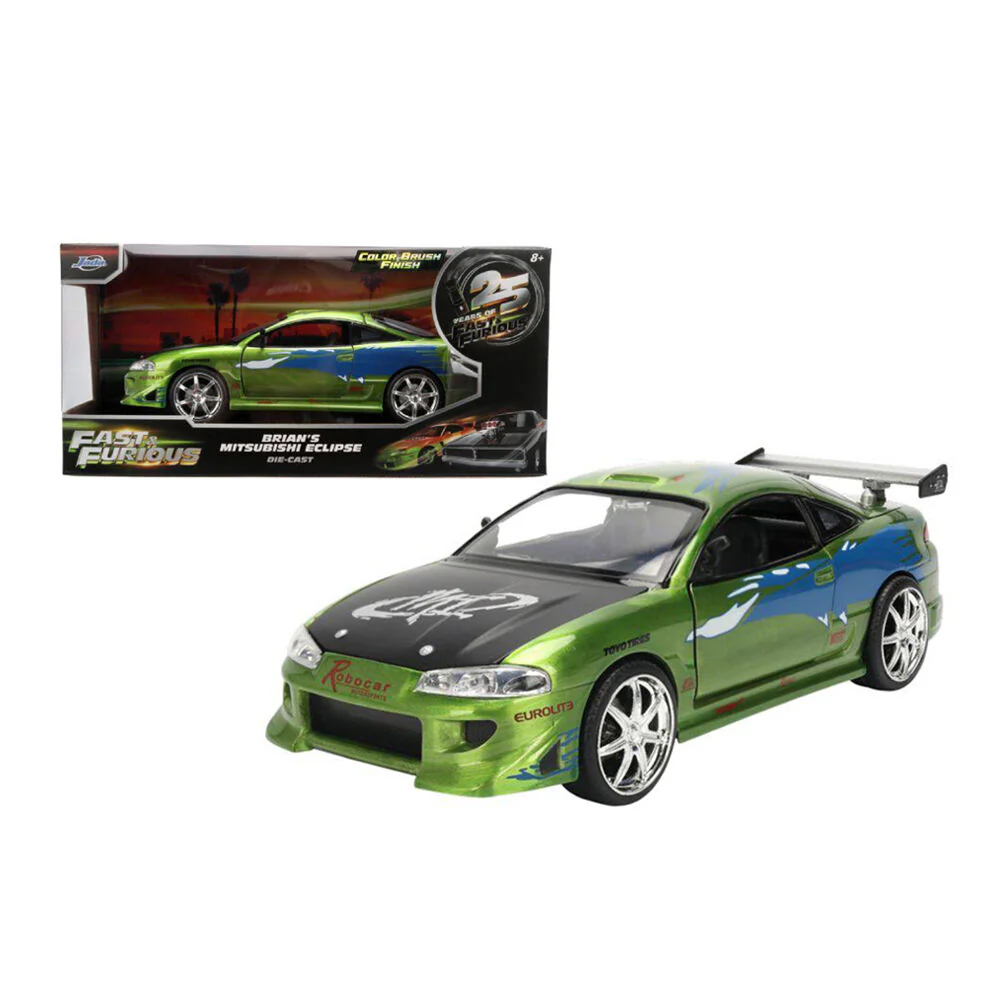 Jada 1:24 Fast & Furious 1995 Brian’s Mitsubishi Eclipse Anniversary Diecast Car - Image 2