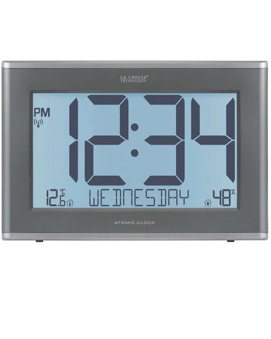 La Crosse 513-21867 Jumbo Wall Clock with Indoor Temp Humidity and Backlight