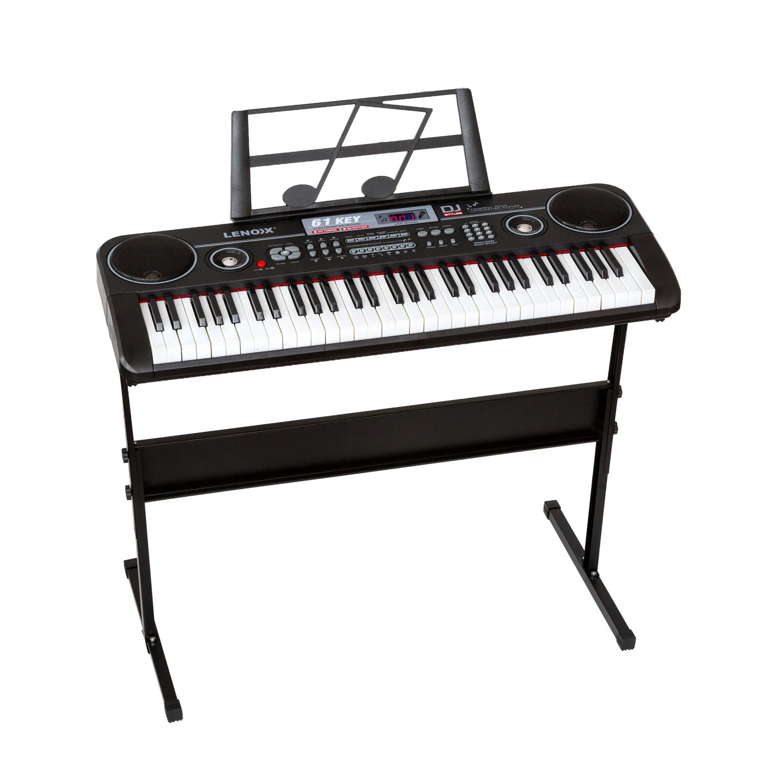 Lenoxx 61-Key Electronic Learning Piano Keyboard with Music Stand Holder