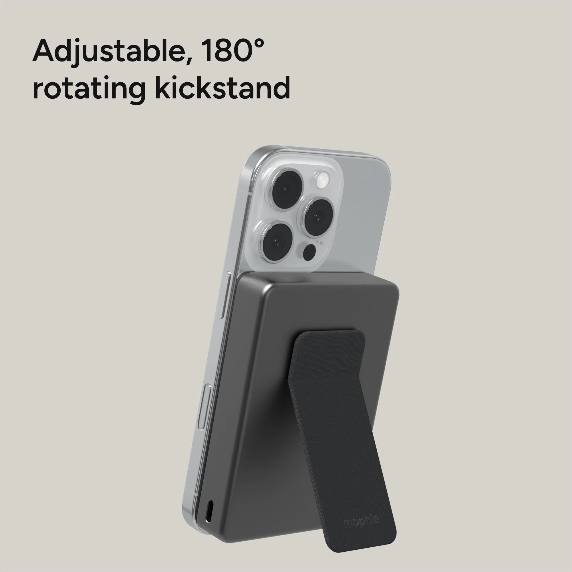 mophie Qi2 Wireless 10K PowerStation Mini with Stand (Black) - Image 6