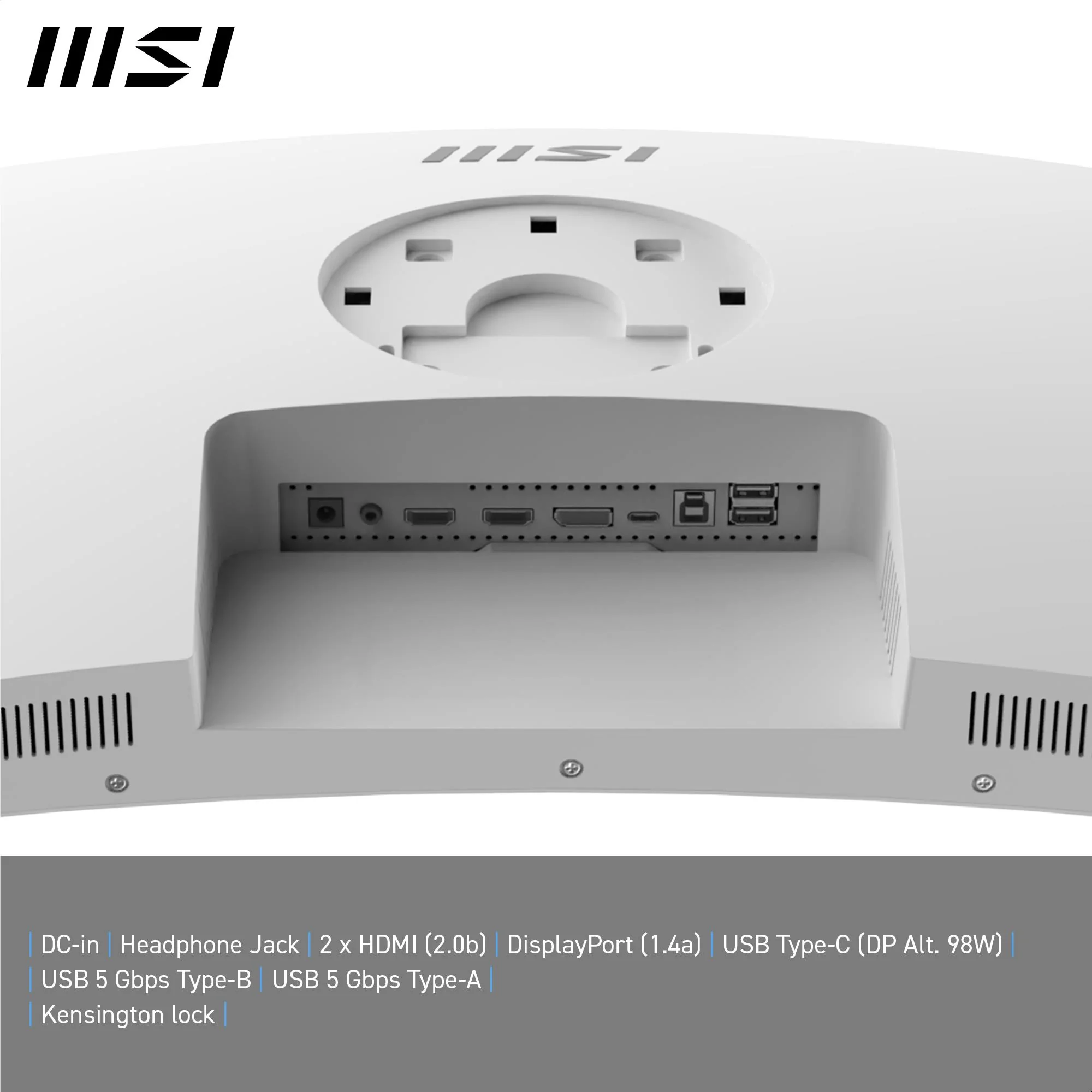 MSI Modern MD342CQPW 34" UWQHD 120Hz USB-C 98W Curved Professional Monitor (White) - Image 3
