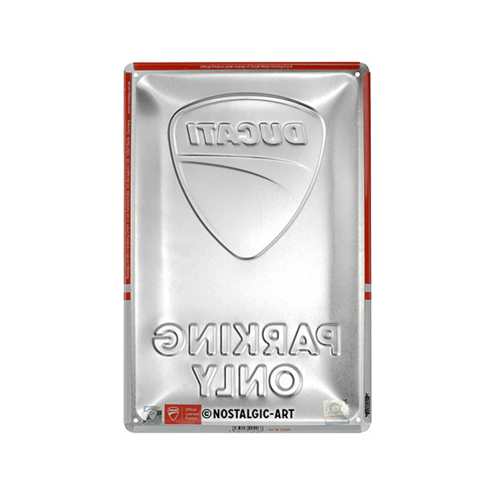 Nostalgic-Art Ducati Parking Only Metal Decorative Sign Plaque 20x30x0.5cm - Image 2