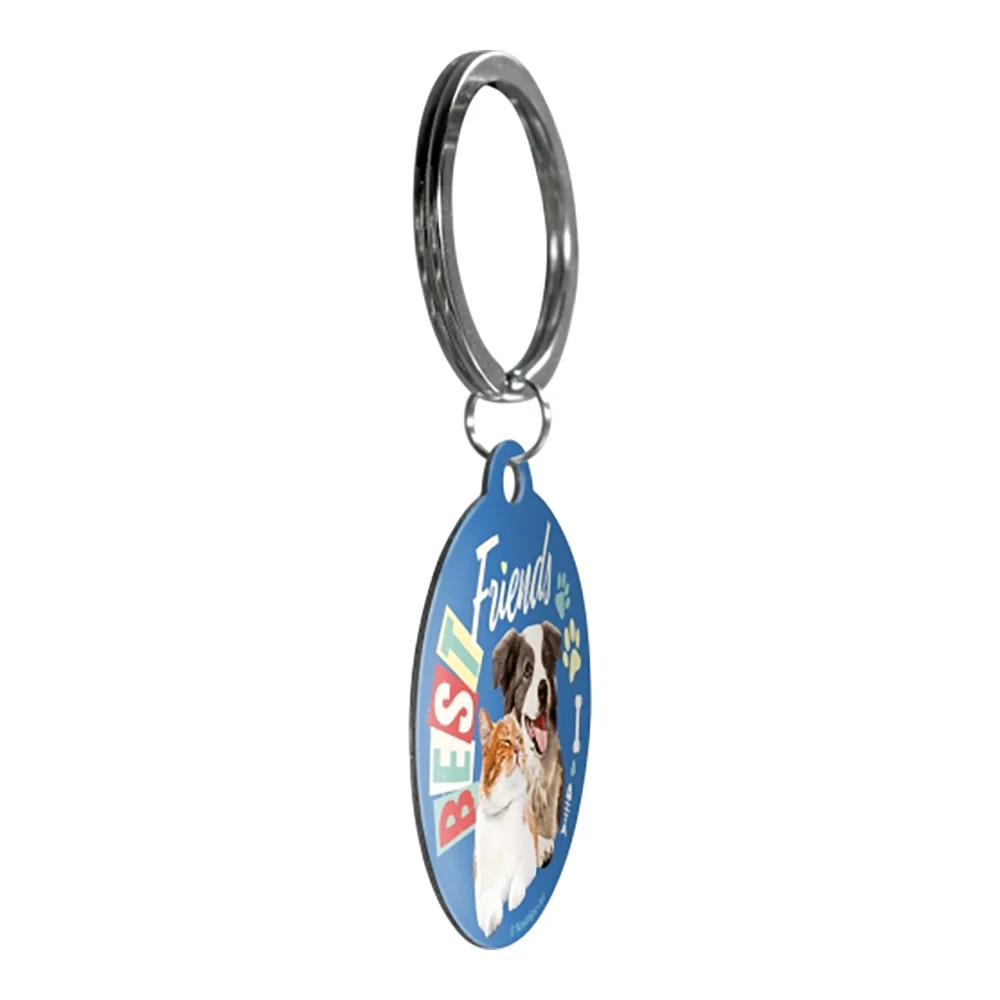 Nostalgic-Art Keyring Round Best Friends Cat and Dog 7.5x4x0.3cm - Image 2