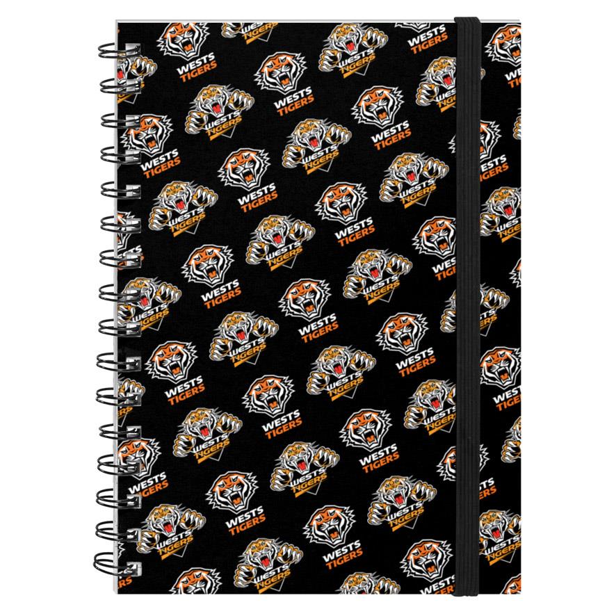 NRL - Wests Tigers Hardcover A5 Spiral Notebook