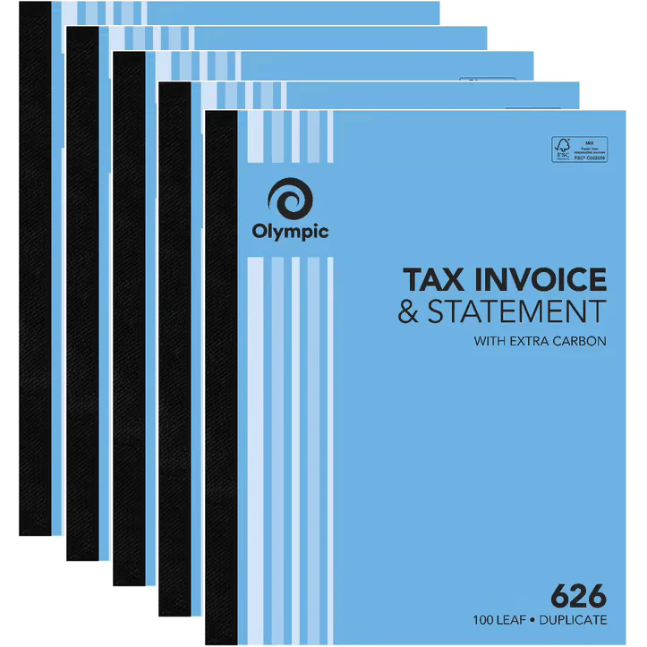 Olympic 5 Pack 626 Duplicate Tax Invoice & Statement Book 140877 Bulk