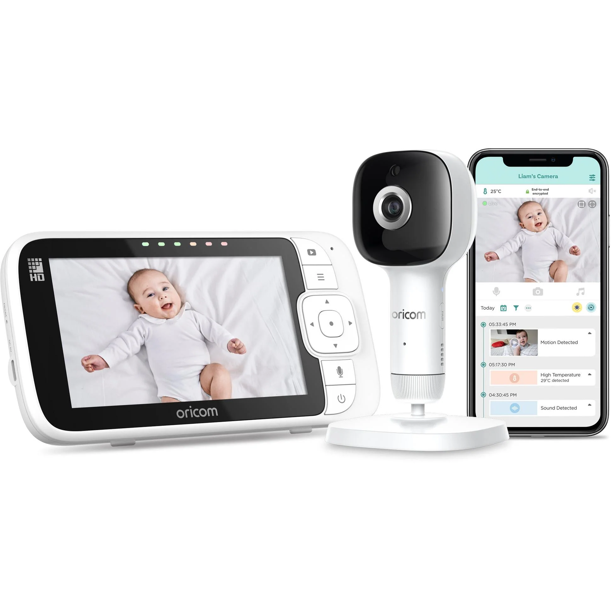 Oricom 5” Smart HD Baby Monitor with Stand - Image 2