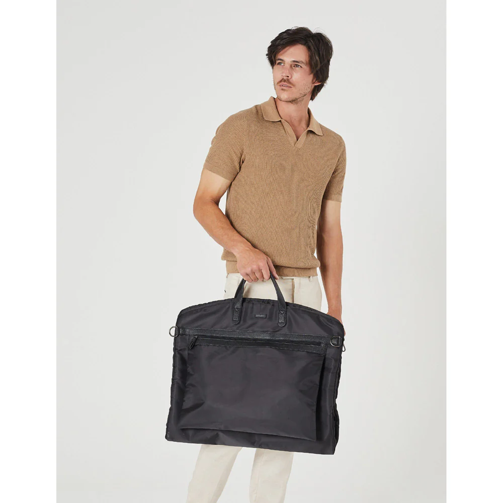 Pierre Cardin Unisex Nylon Overnight Garment Travel/Business Bag Black - Image 2