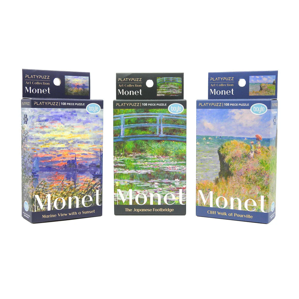 Platypuzz 3pc Jigsaw Puzzle Claude Monet Art Set 108 Pieces Each