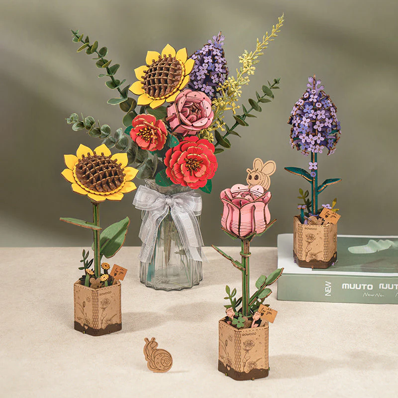 Robotime Wood Bloom Sunflower - Image 4