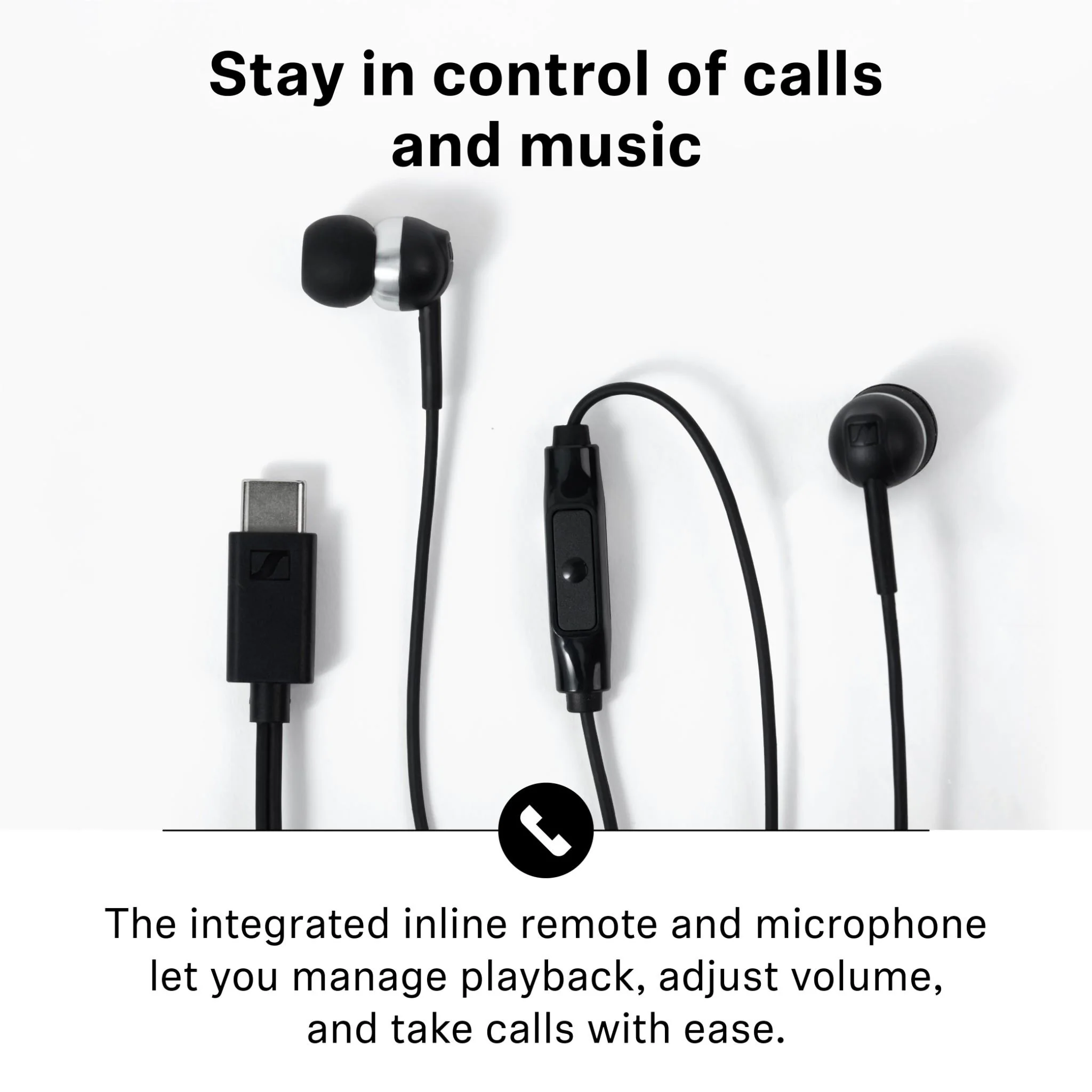 Sennheiser CX 80U Wired USB-C In-Ear Headphones (Black) - Image 5